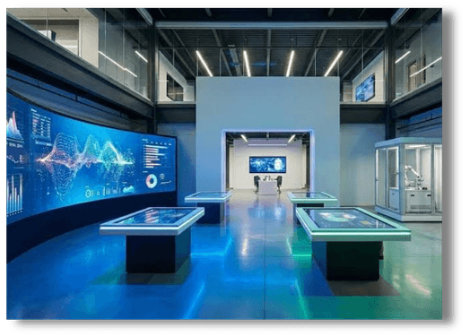 Modern digital training lab room